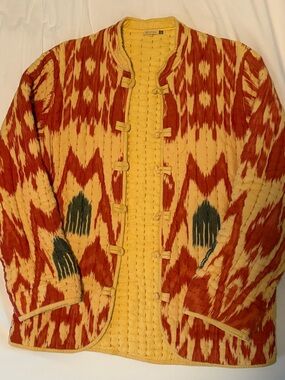 Matta Red and Yellow Patterned Quilted Jacket Size Small